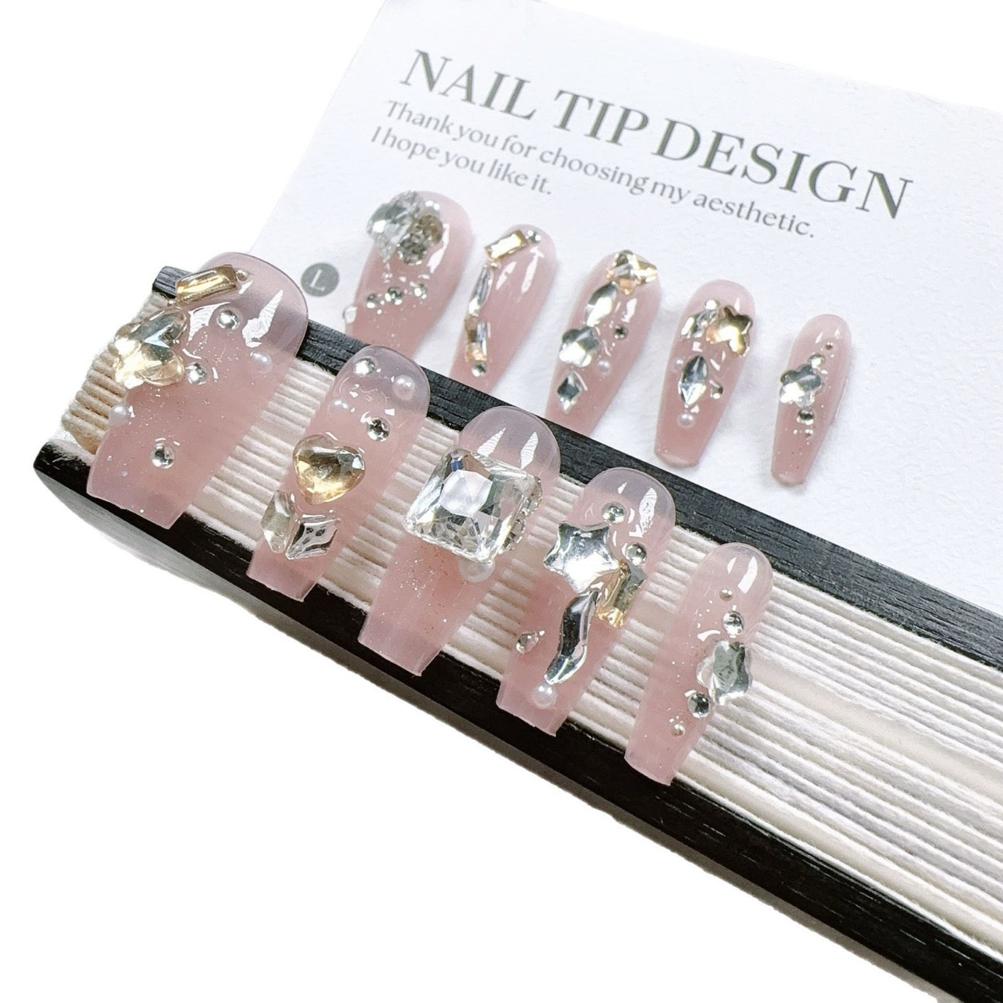 【Pure Handmade Wearable Nails】Gradient Heart Pile of Diamonds Broken Heart Butterfly Sparkling Light Luxury Nail Tips