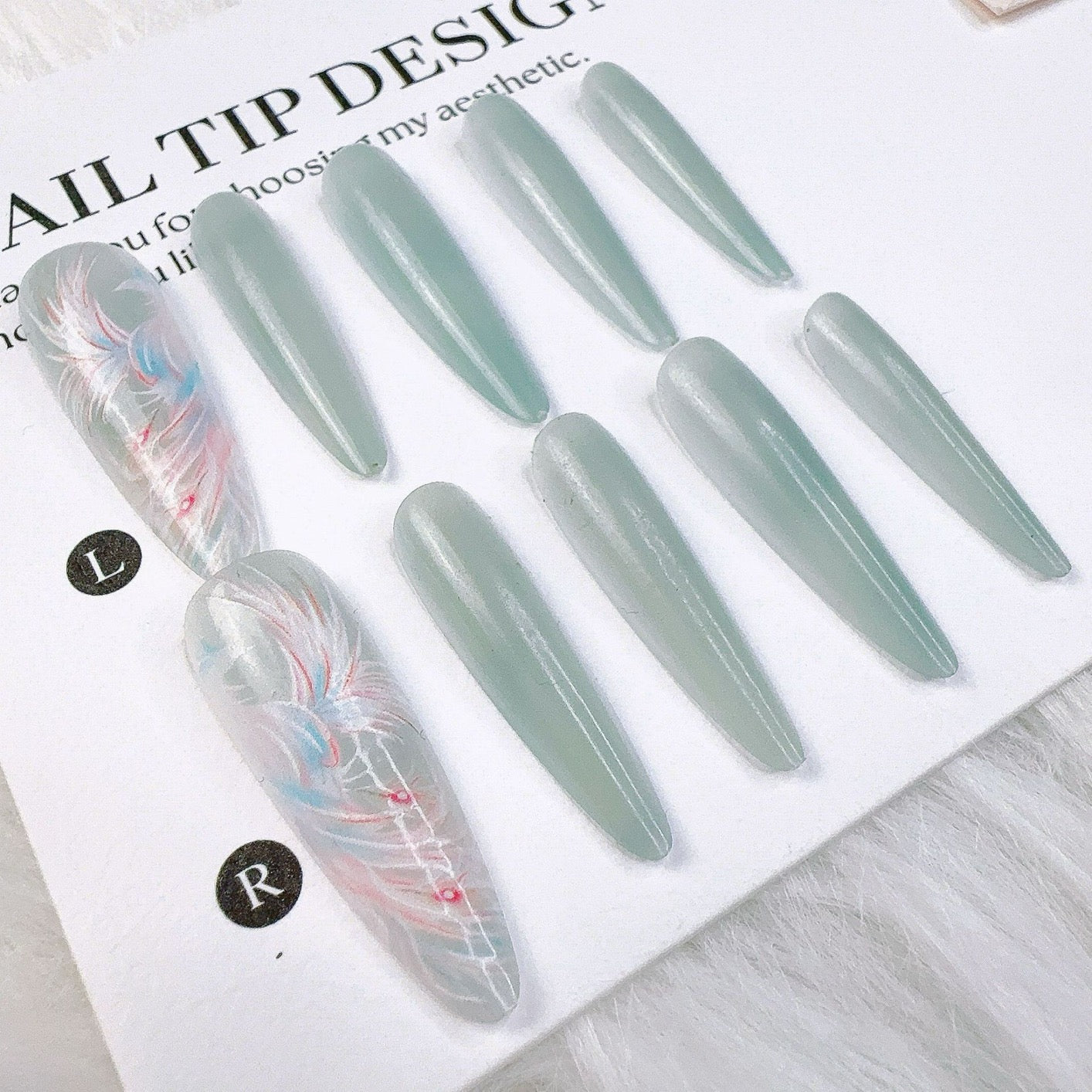 Handmade Cat-Eye Press-On Nails – Featuring a soft, short ballet shape and removable design. Comes in a 10-piece set with size-specific tips for a natural fit and salon-quality look at home.