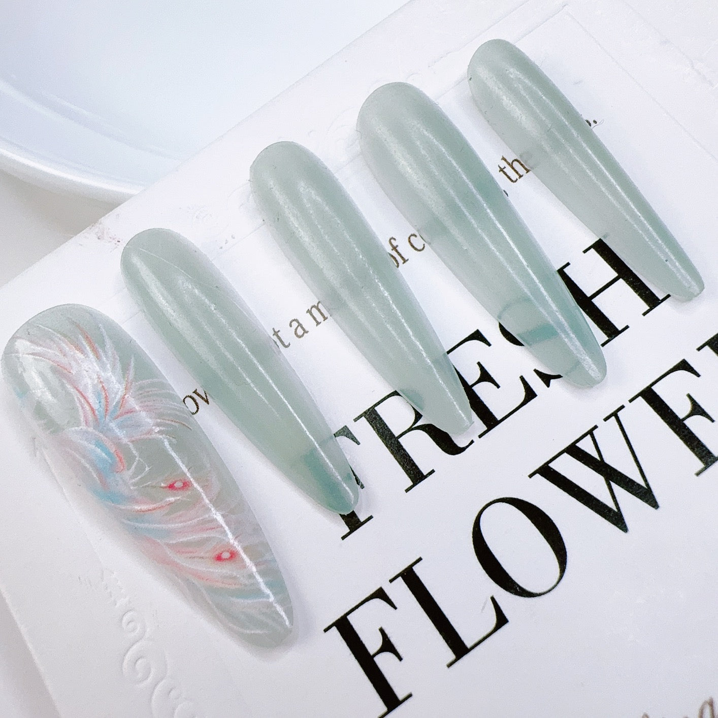 Handmade Cat-Eye Press-On Nails – Featuring a soft, short ballet shape and removable design. Comes in a 10-piece set with size-specific tips for a natural fit and salon-quality look at home.