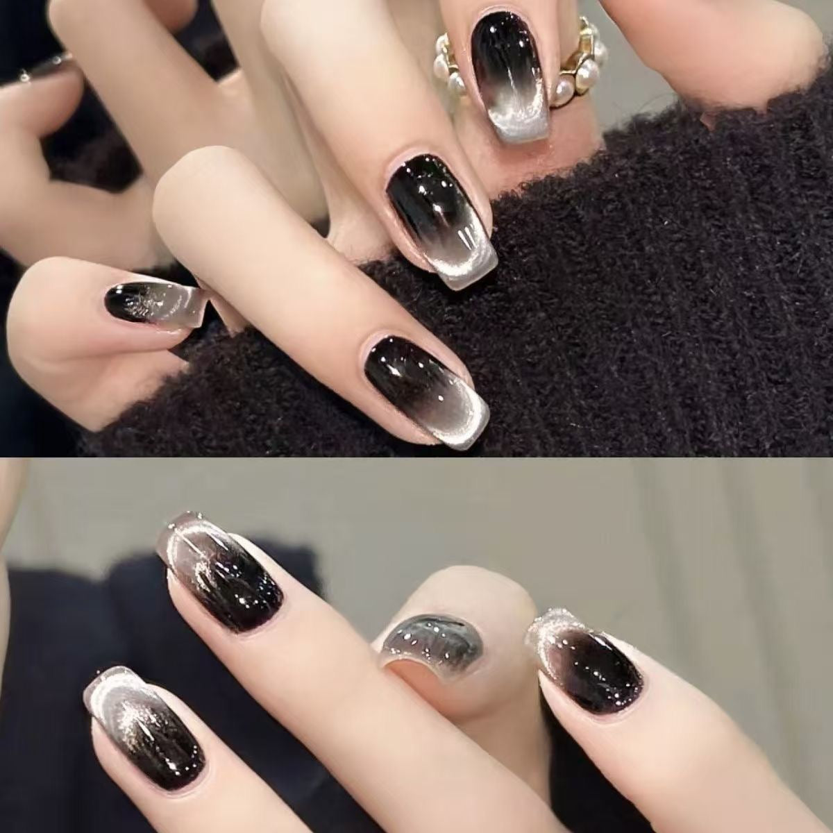 Our Moonlight Cat-Eye Gradient press-on nails feature a soft, luminous gradient effect that brightens the skin tone and complements any style. These pre-made nail tips are perfect for easy application, versatile daily wear, and bulk wholesale needs.