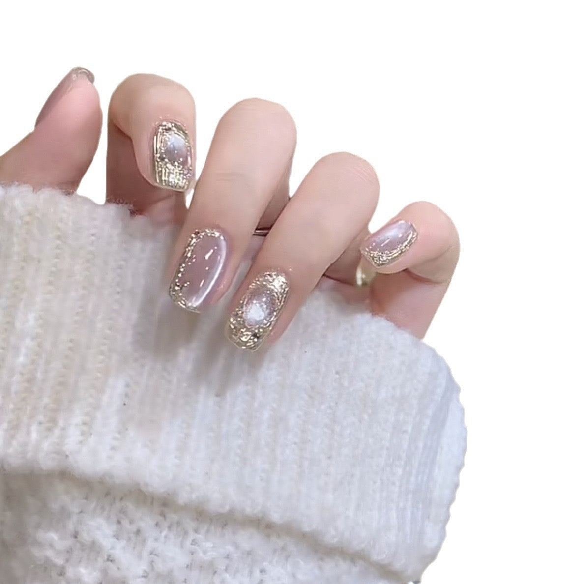 [Buchiattli] Purely handmade cat-eye pink crystal glittering reflective white bubble costume accessory