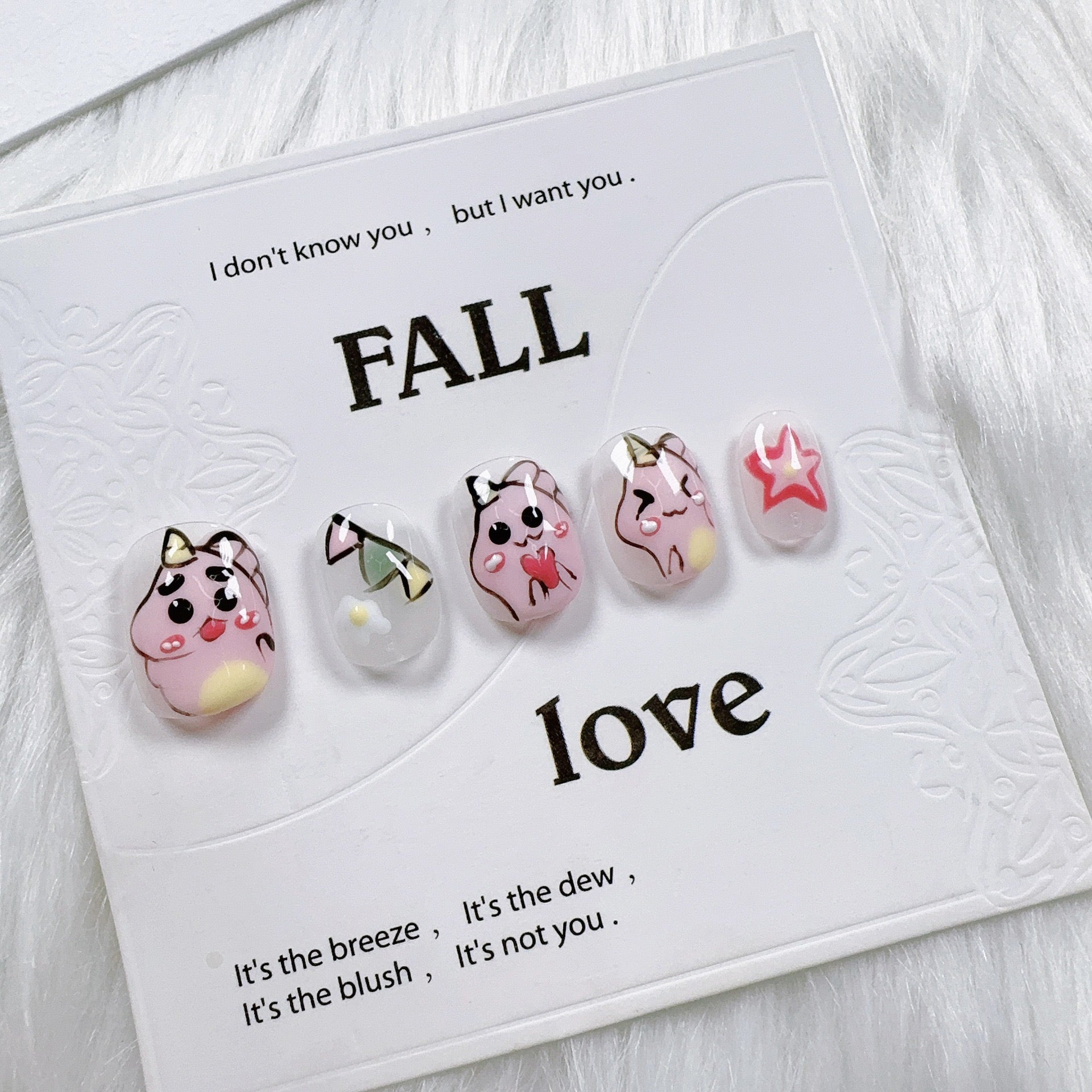 Cartoon collection of handmade fake nails. Wholesale manicure accessories suitable for daily use. Healthy and environmentally friendly.