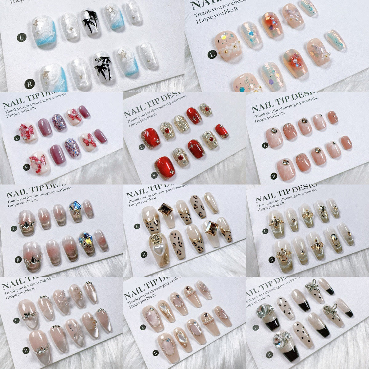 Cat Eye Series Handmade Wearable Nails Collection - Glittering and Bright Luxury Nail Art Handmade Butterfly Wearable Nails Small Batch