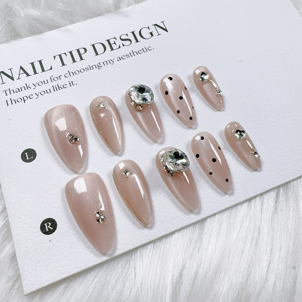 Cat Eye Series Handmade Wearable Nails Collection - Glittering and Bright Luxury Nail Art Handmade Butterfly Wearable Nails Small Batch