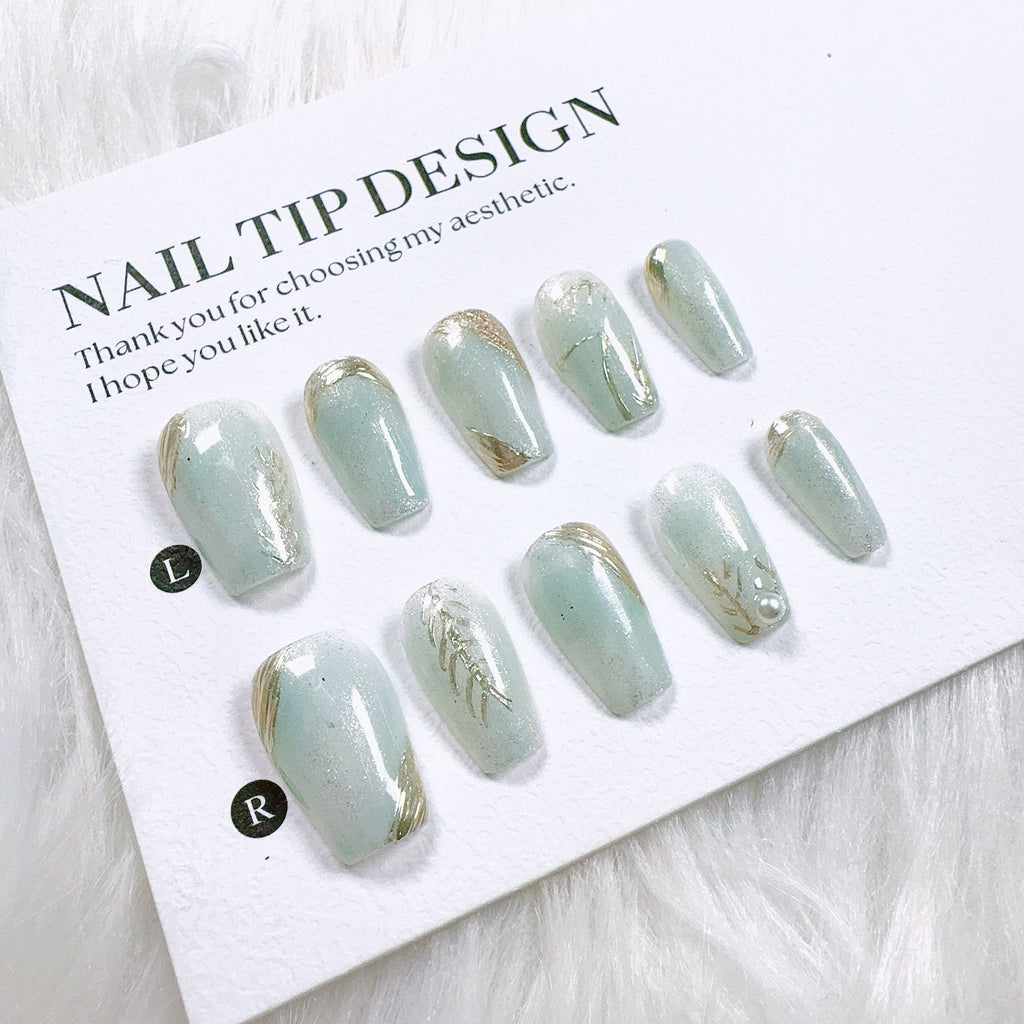 Cat Eye Series Handmade Wearable Nails Collection - Glittering and Bright Luxury Nail Art Handmade Butterfly Wearable Nails Small Batch