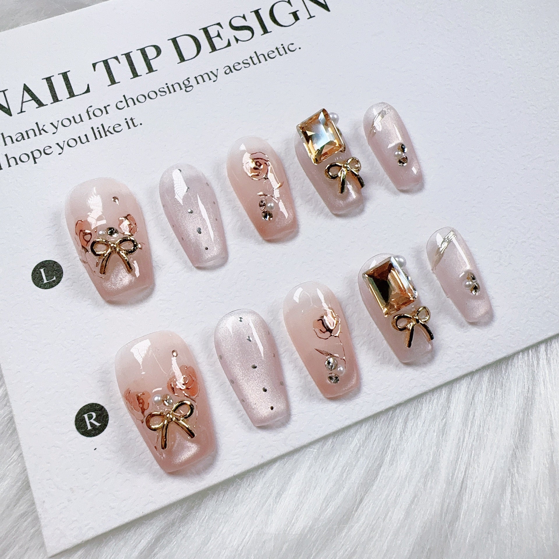 Cat Eye Series Handmade Wearable Nails Collection - Glittering and Bright Luxury Nail Art Handmade Butterfly Wearable Nails Small Batch