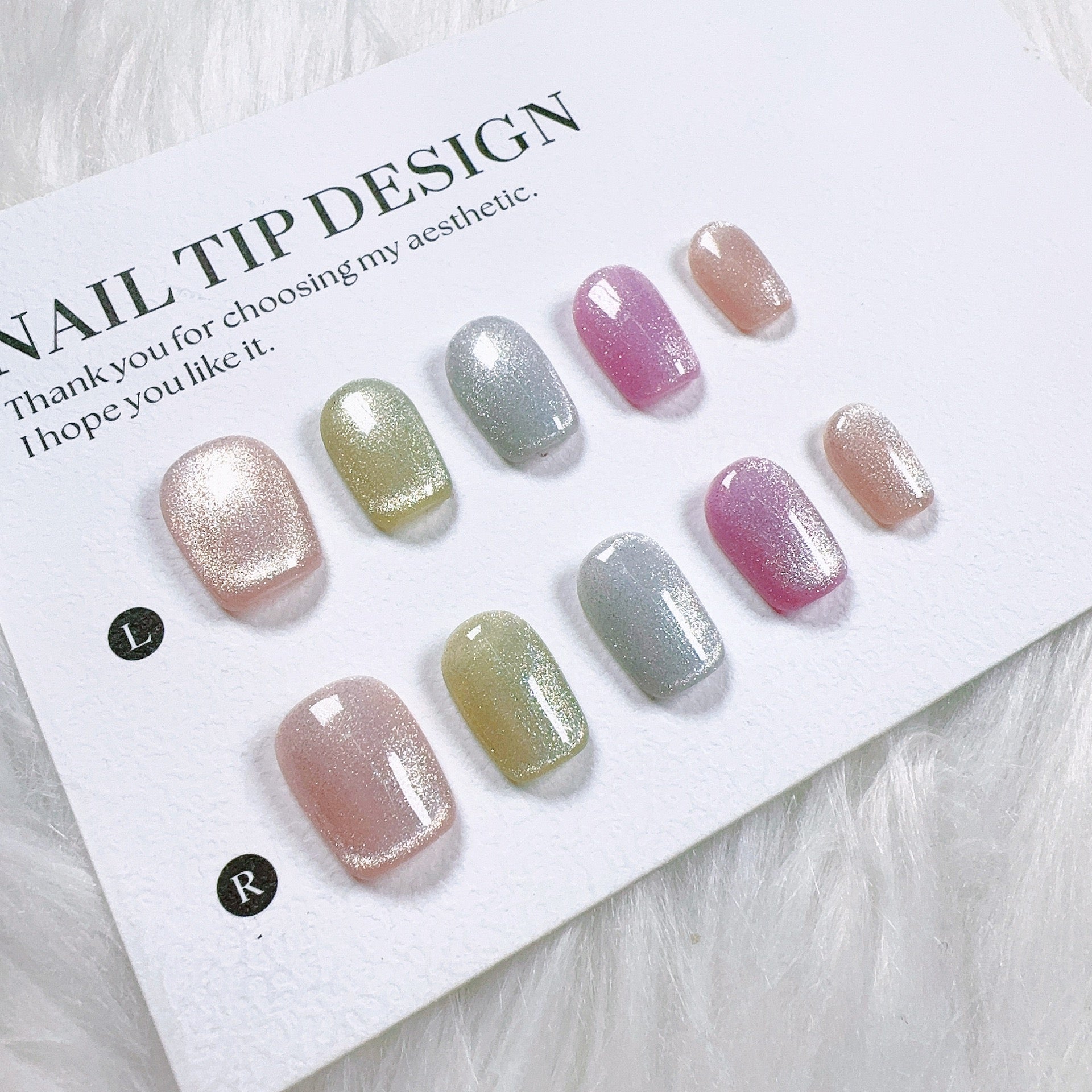Cat Eye Series Handmade Wearable Nails Collection - Glittering and Bright Luxury Nail Art Handmade Butterfly Wearable Nails Small Batch