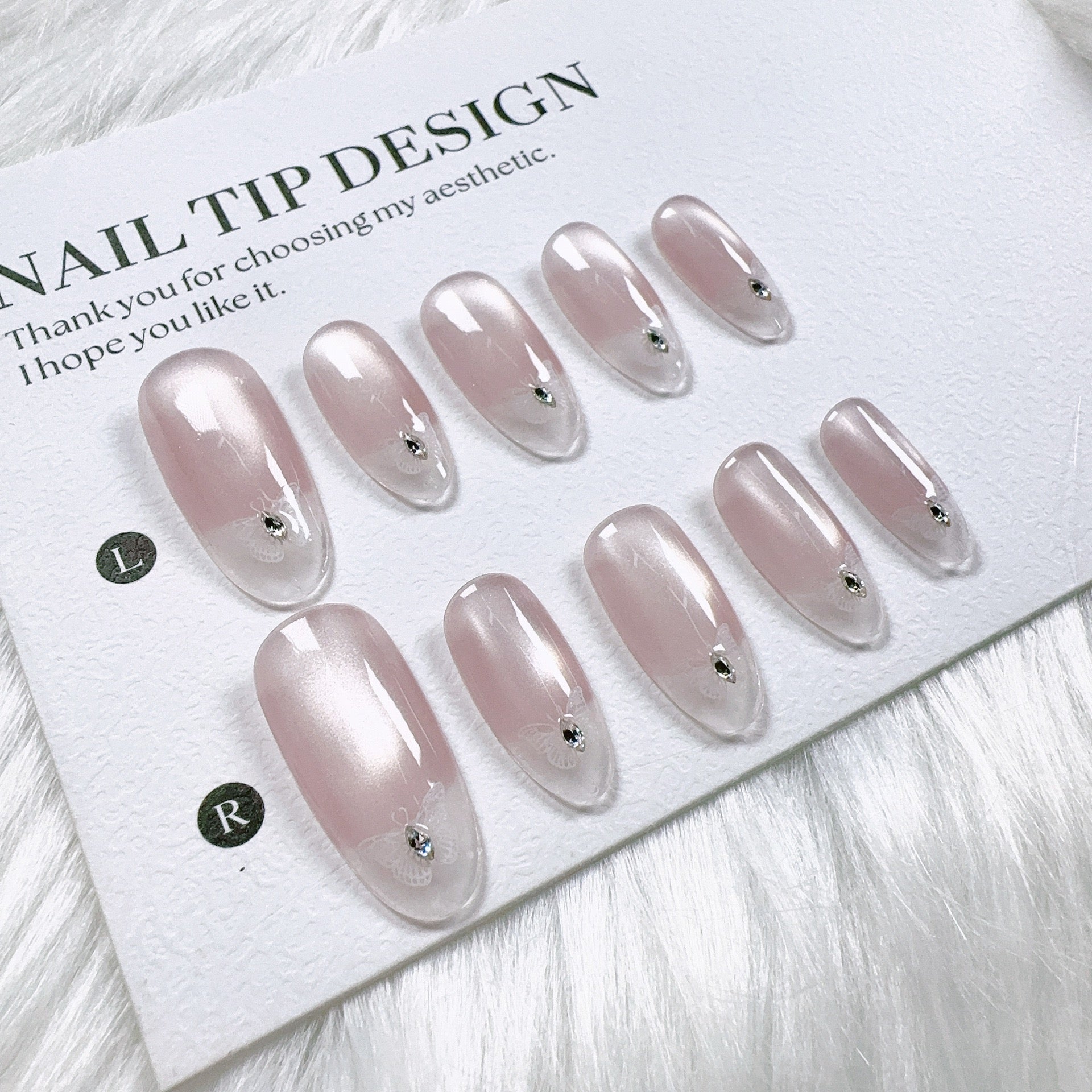 Cat Eye Series Handmade Wearable Nails Collection - Glittering and Bright Luxury Nail Art Handmade Butterfly Wearable Nails Small Batch