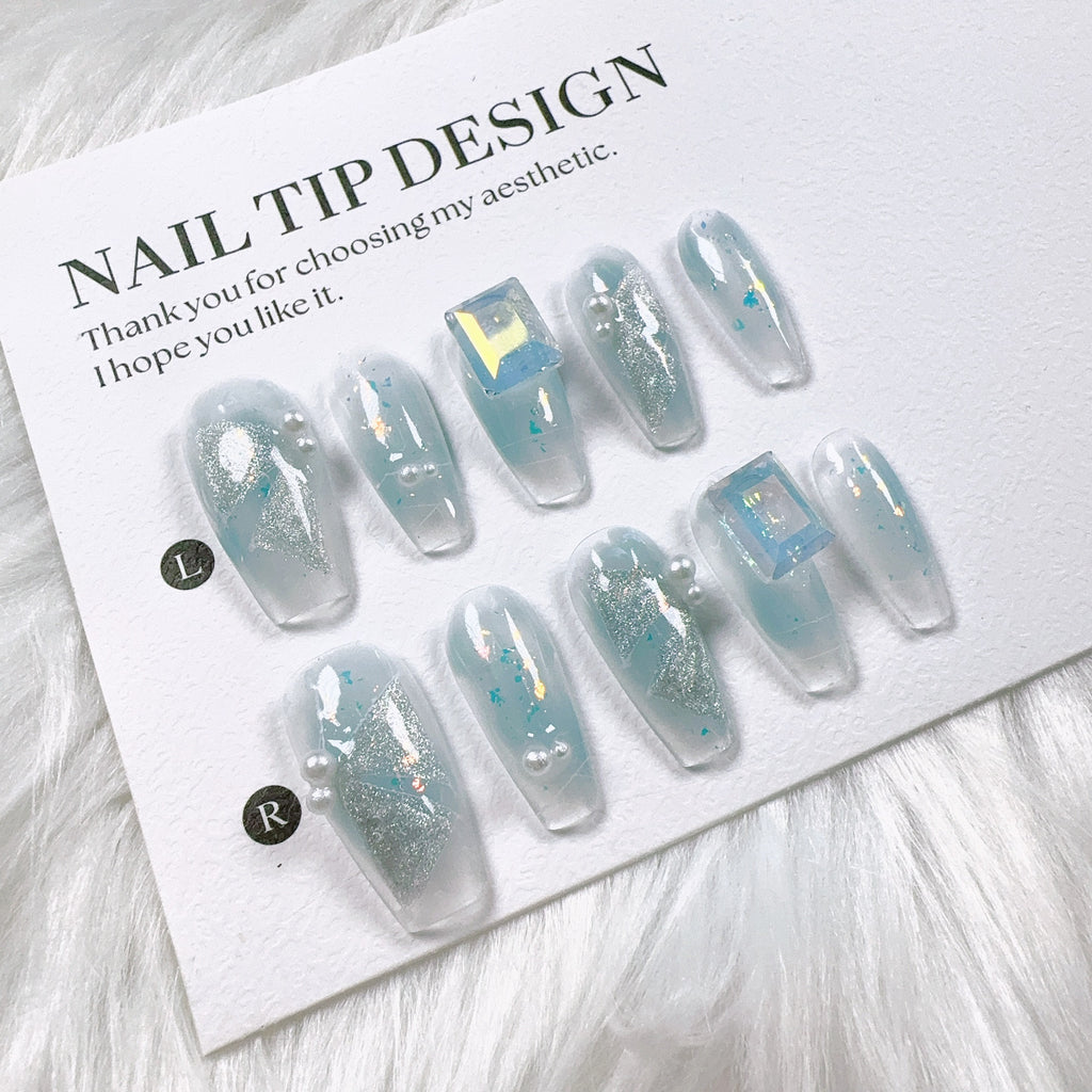 Cat Eye Series Handmade Wearable Nails Collection - Glittering and Bright Luxury Nail Art Handmade Butterfly Wearable Nails Small Batch