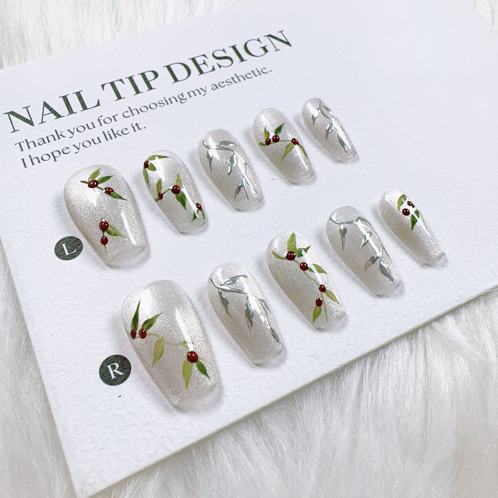 Cat Eye Series Handmade Wearable Nails Collection - Glittering and Bright Luxury Nail Art Handmade Butterfly Wearable Nails Small Batch