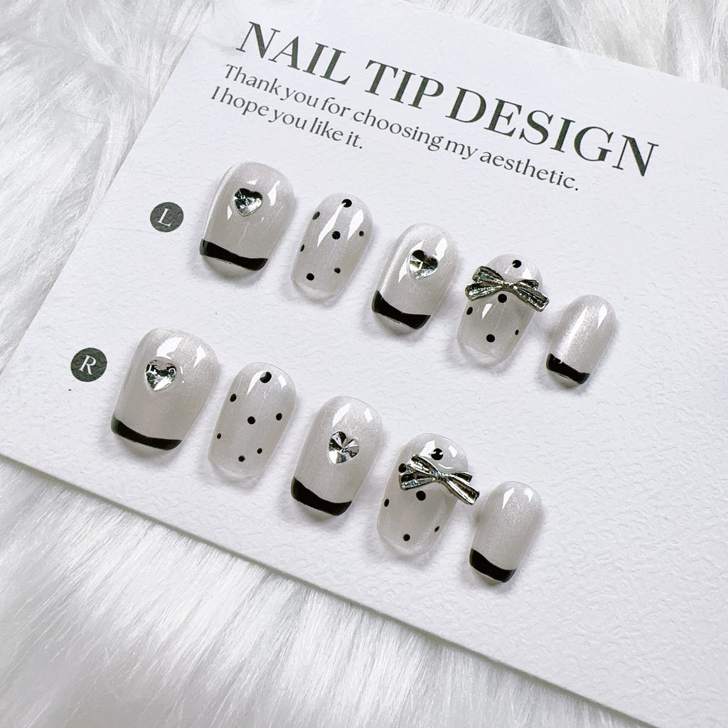 Cat Eye Series Handmade Wearable Nails Collection - Glittering and Bright Luxury Nail Art Handmade Butterfly Wearable Nails Small Batch