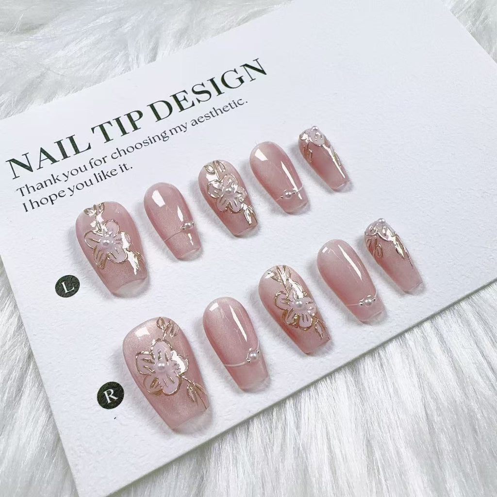 Cat Eye Series Handmade Wearable Nails Collection - Glittering and Bright Luxury Nail Art Handmade Butterfly Wearable Nails Small Batch