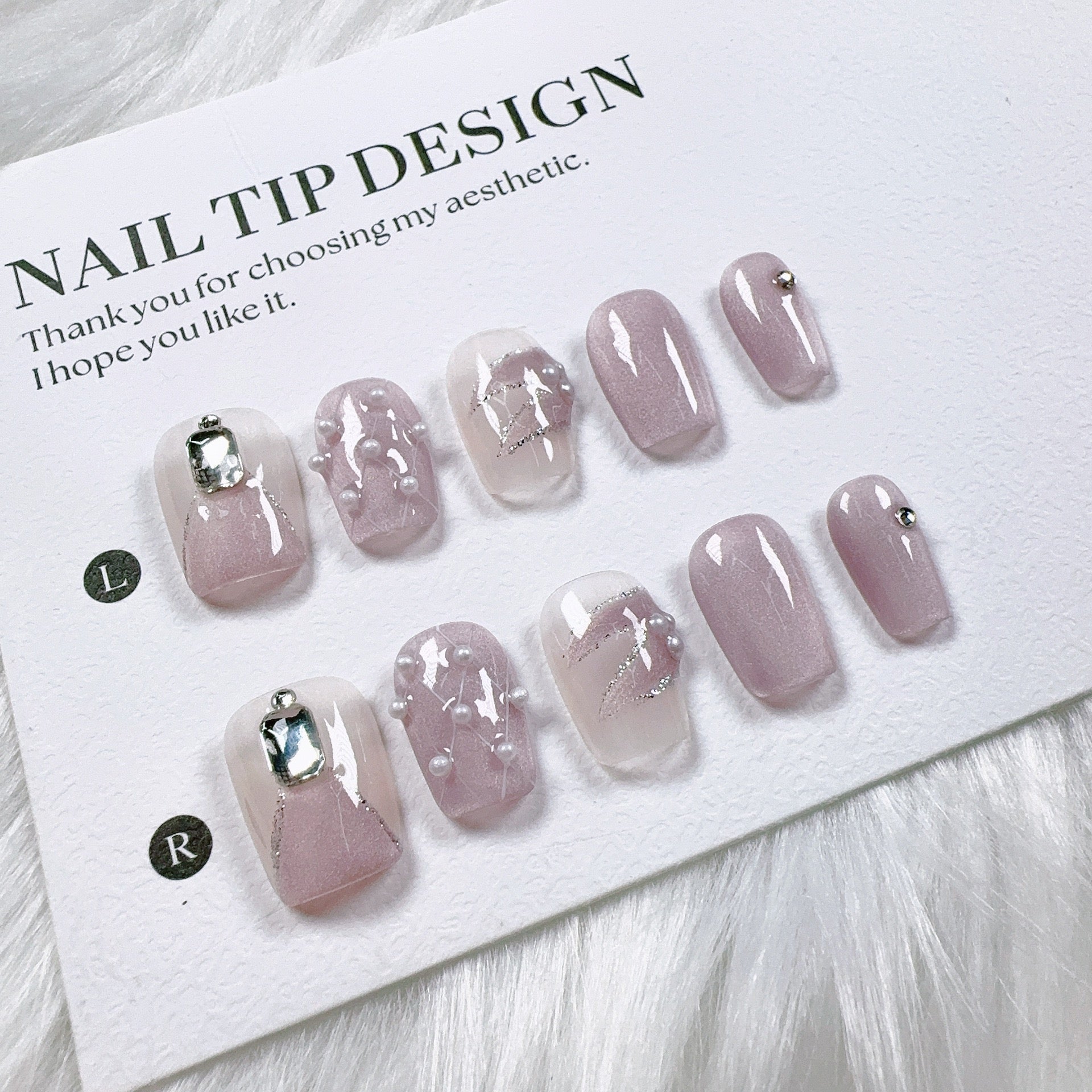 Cat Eye Series Handmade Wearable Nails Collection - Glittering and Bright Luxury Nail Art Handmade Butterfly Wearable Nails Small Batch