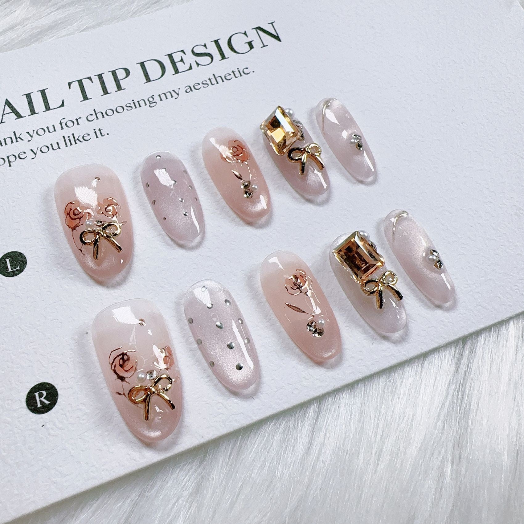 Cat Eye Series Handmade Wearable Nails Collection - Glittering and Bright Luxury Nail Art Handmade Butterfly Wearable Nails Small Batch