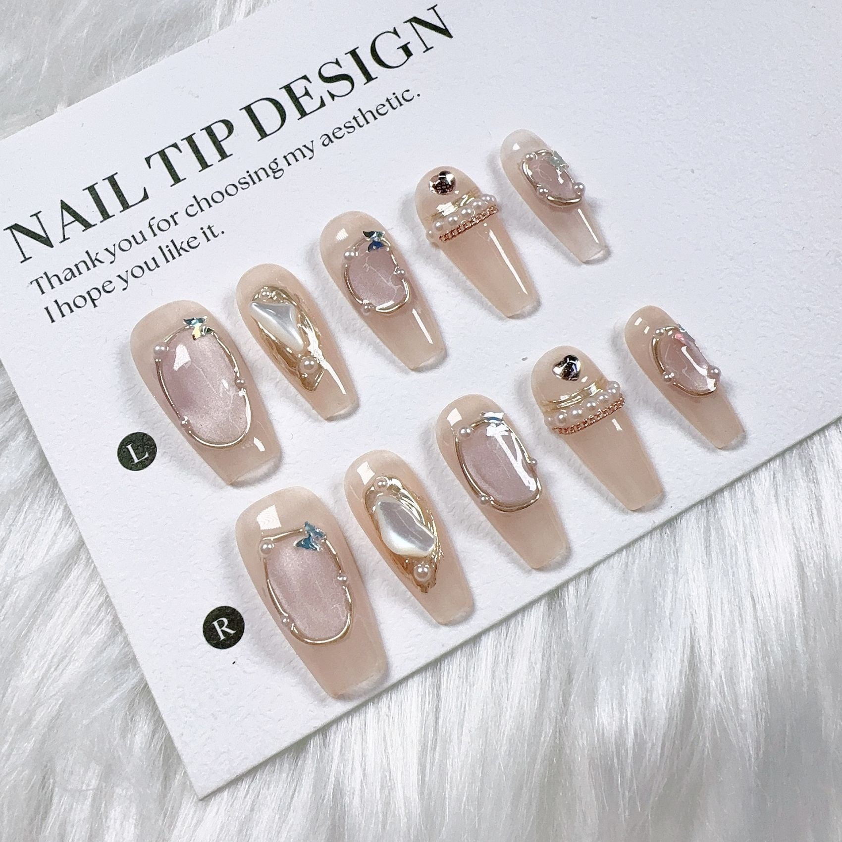 Cat Eye Series Handmade Wearable Nails Collection - Glittering and Bright Luxury Nail Art Handmade Butterfly Wearable Nails Small Batch