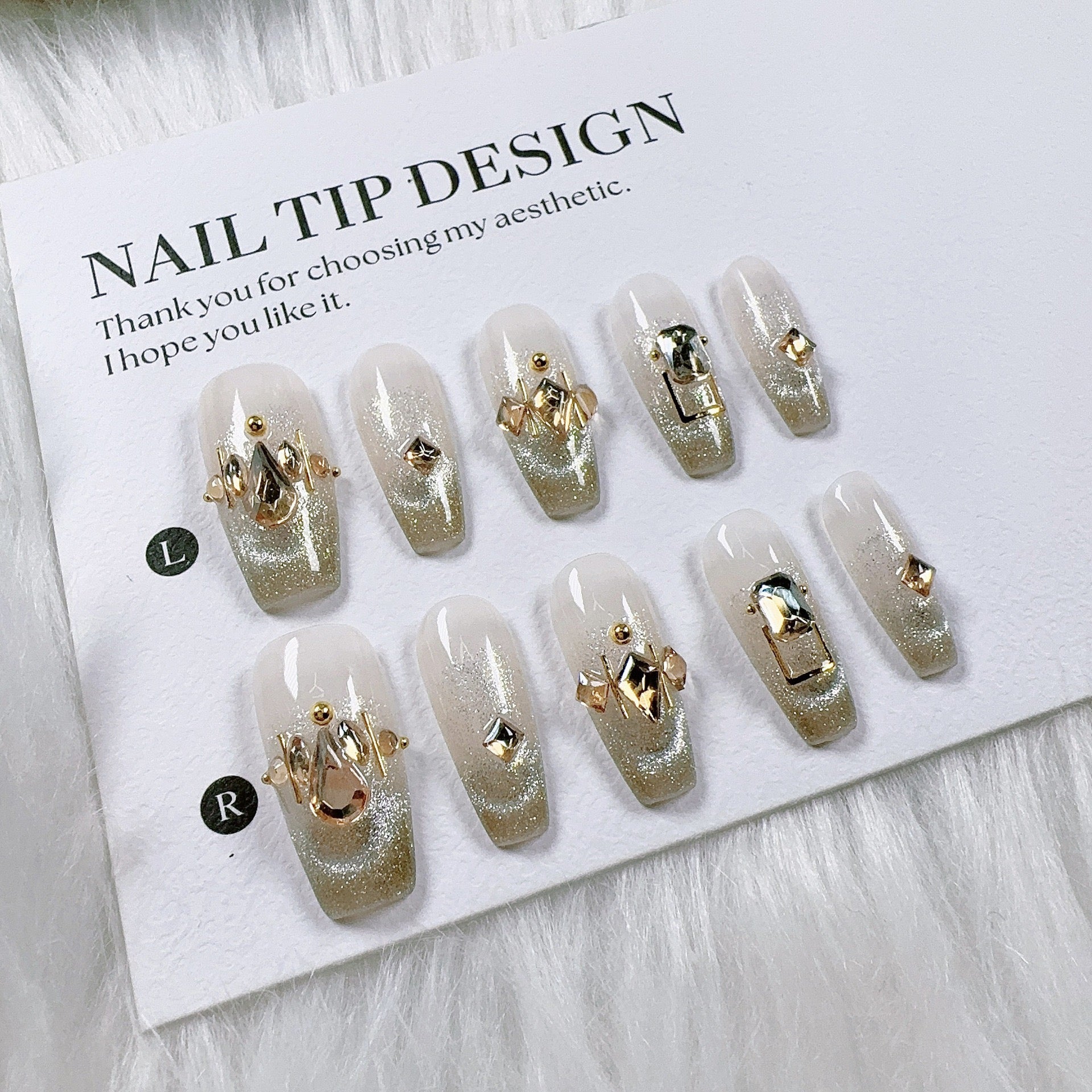 Cat Eye Series Handmade Wearable Nails Collection - Glittering and Bright Luxury Nail Art Handmade Butterfly Wearable Nails Small Batch