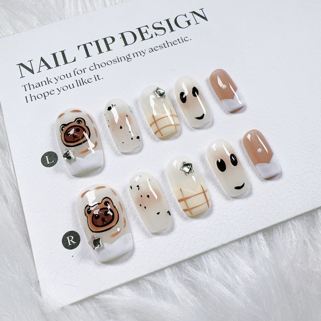 Cartoon collection of handmade fake nails. Wholesale manicure accessories suitable for daily use. Healthy and environmentally friendly.